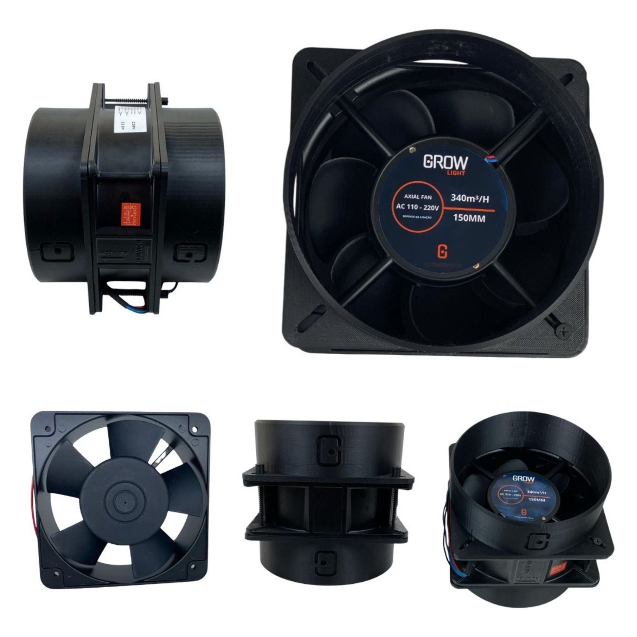 Exaustor 150mm Vazão 341m3/h - GrowLight