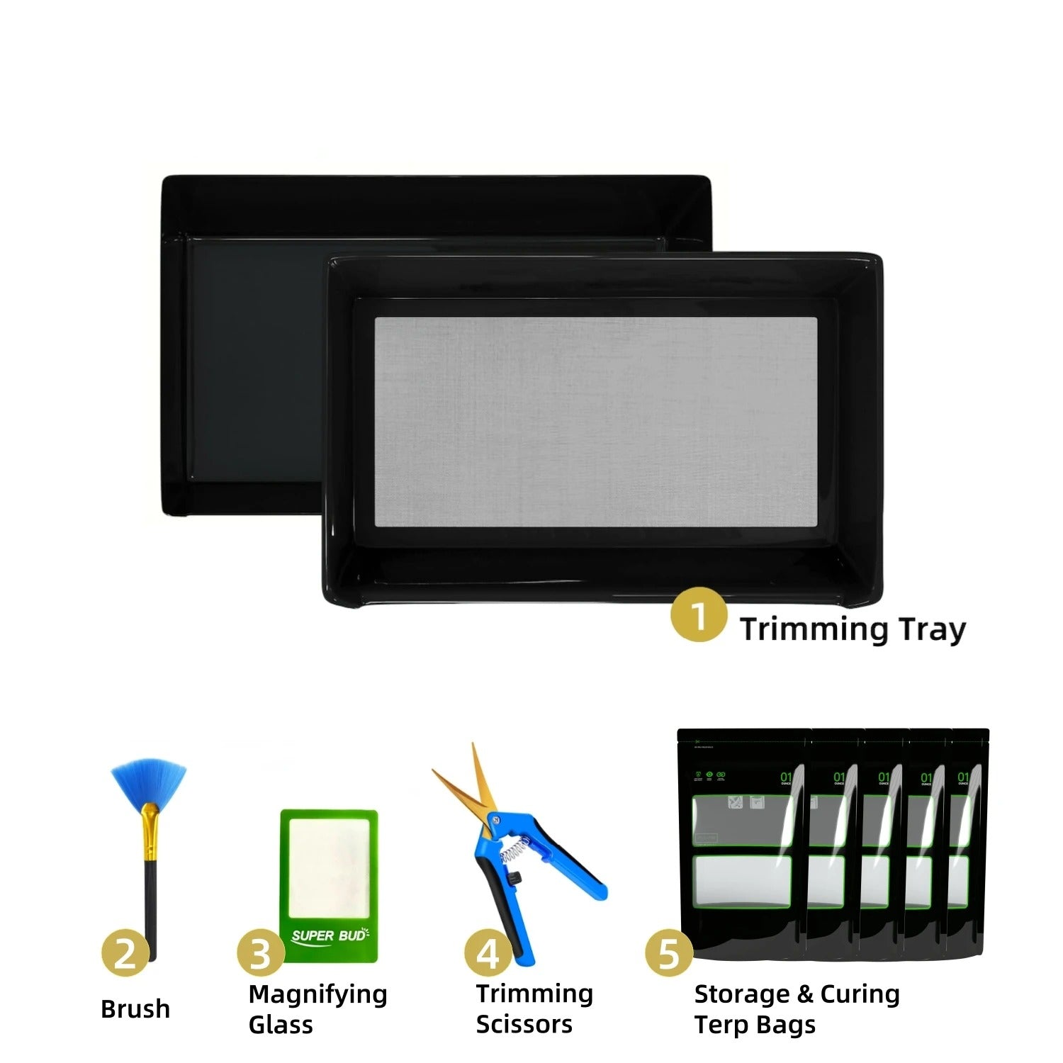 Kit Bandeja para trim + acessórios (150 mícrons)