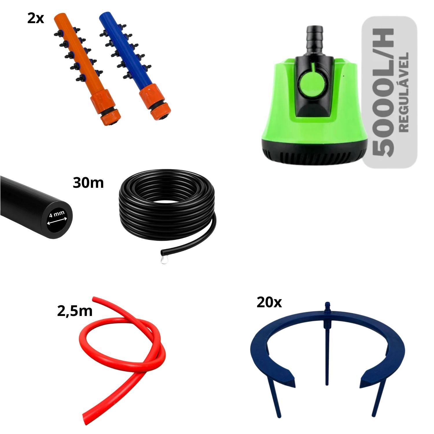 Kit incompleto personalizado de rega automática (até 20 plantas)